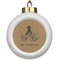 Octopus & Burlap Print Ceramic Ball Ornament (Personalized)