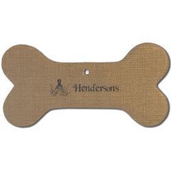 Octopus & Burlap Print Ceramic Dog Ornament - Front w/ Name or Text