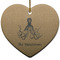 Octopus & Burlap Print Ceramic Flat Ornament - Heart (Front)