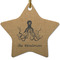 Octopus & Burlap Print Star Ceramic Ornament w/ Name or Text
