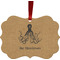 Octopus & Burlap Print Metal Frame Ornament - Double Sided w/ Name or Text