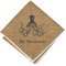 Octopus & Burlap Print Cloth Cocktail Napkin - Single w/ Name or Text