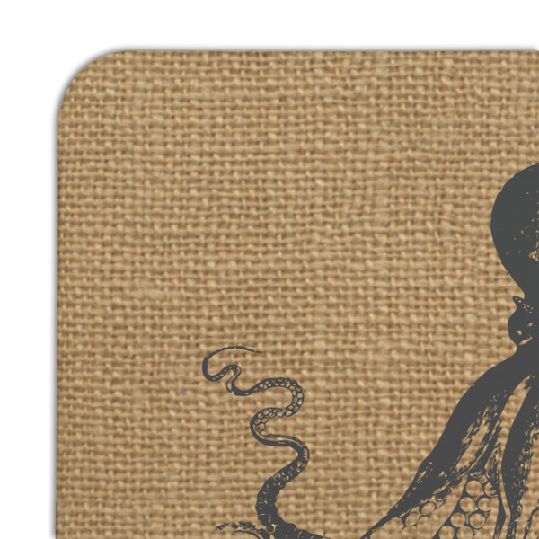 Octopus & Burlap Print Coaster Set - DETAIL