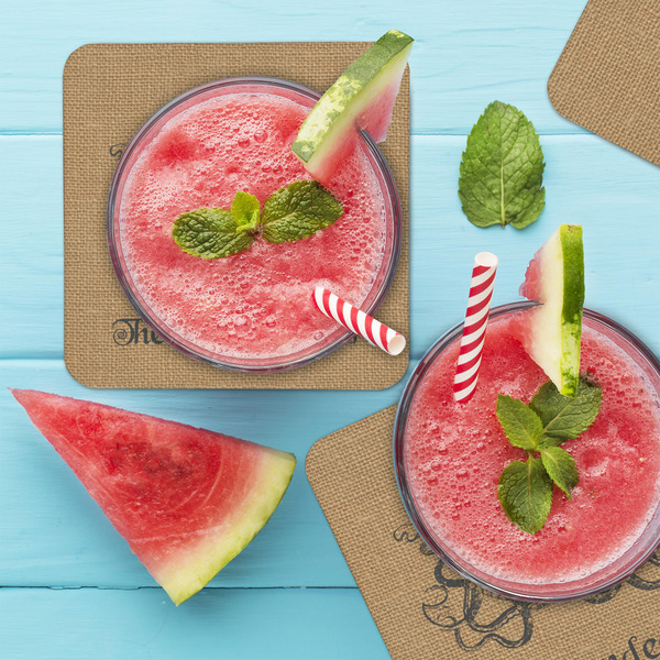 Octopus & Burlap Print Coaster Set - LIFESTYLE