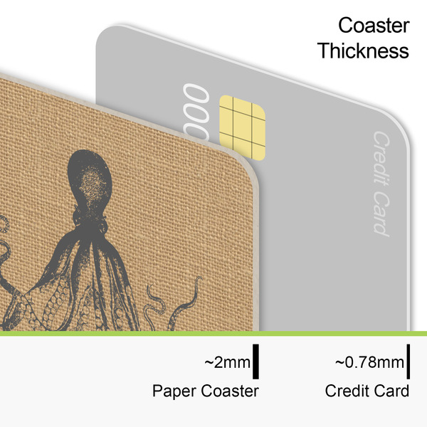 Octopus & Burlap Print Coaster Thickness