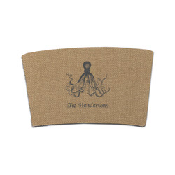 Octopus & Burlap Print Coffee Cup Sleeve (Personalized)