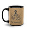 Octopus & Burlap Print Coffee Mug - 11 oz - Black