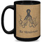 Octopus & Burlap Print Coffee Mug - 15 oz - Black Full