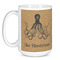 Octopus & Burlap Print Coffee Mug - 15 oz - White
