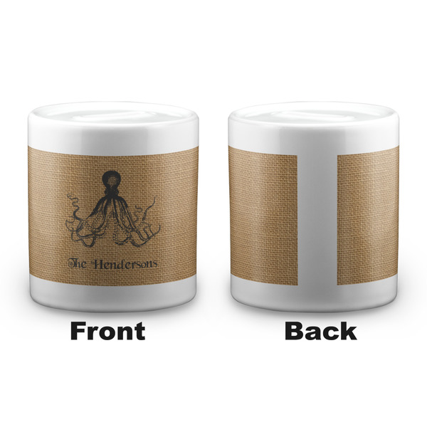 Octopus & Burlap Print Coin Bank - Apvl