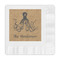 Octopus & Burlap Print Embossed Decorative Napkin - Front View