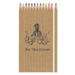 Octopus & Burlap Print Colored Pencils (Personalized)