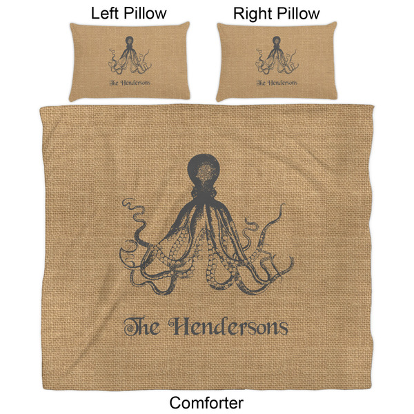 Octopus & Burlap Print Comforter Set - King - Approval