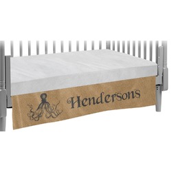 Octopus & Burlap Print Crib Skirt (Personalized)