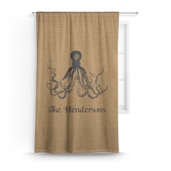 Octopus & Burlap Print Curtain - 50"x84" Panel (Personalized)