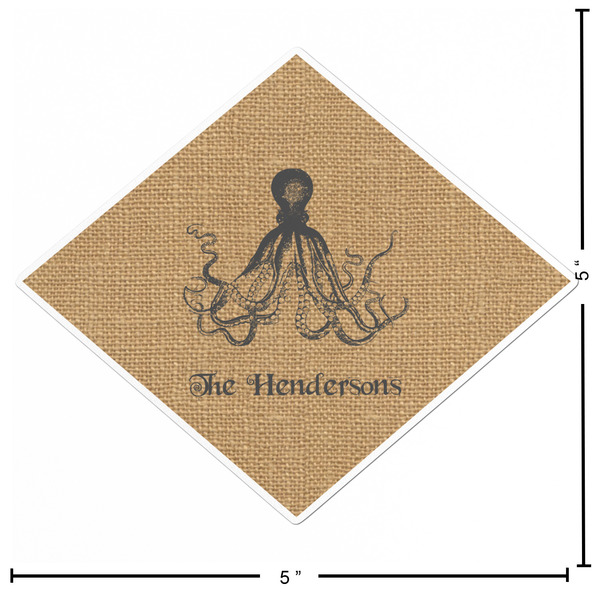 Octopus & Burlap Print Custom Shape Iron On Patches - L - APPROVAL