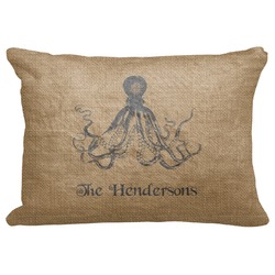 Octopus & Burlap Print Decorative Baby Pillowcase - 16"x12" (Personalized)
