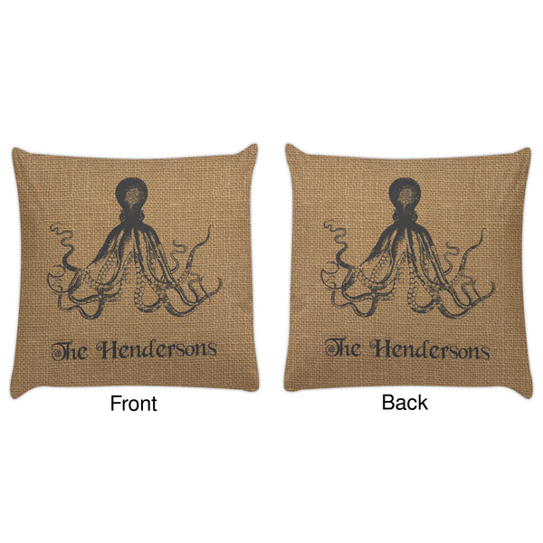 Octopus & Burlap Print Decorative Pillow Case - Approval