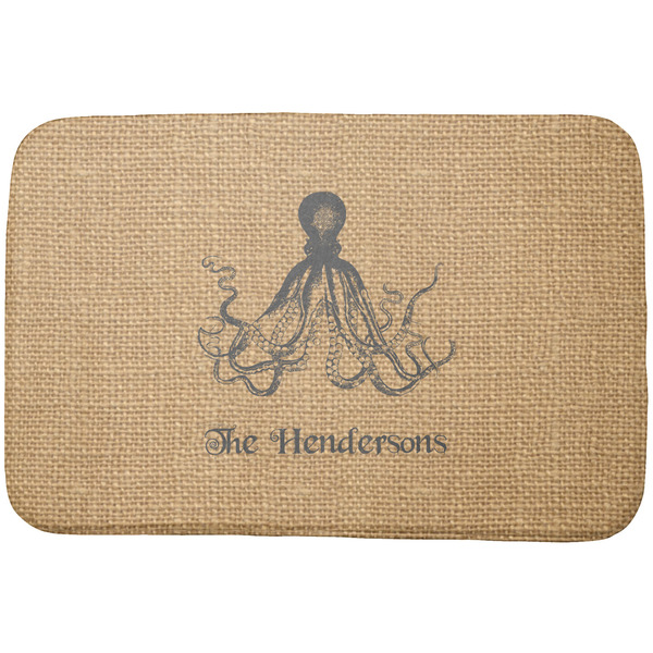 Custom Octopus & Burlap Print Dish Drying Mat (Personalized)