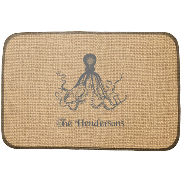 Custom Octopus & Burlap Print Dish Drying Mat (Personalized)