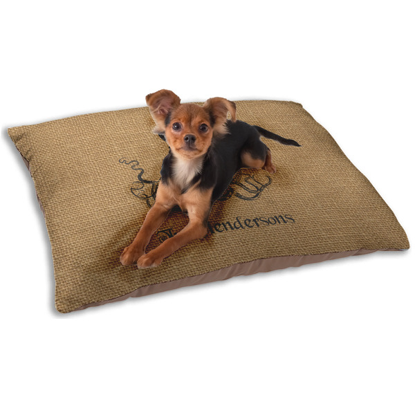 Octopus & Burlap Print Dog Bed - Small LIFESTYLE