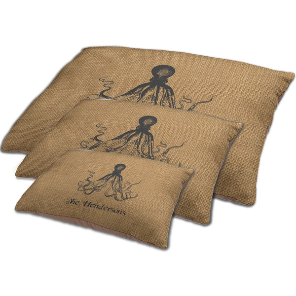 Octopus & Burlap Print Dog Beds - MAIN (sm, med, lrg)