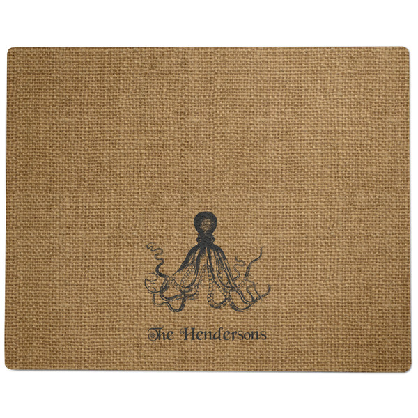 Octopus & Burlap Print Dog Food Mat - Large without Bowls
