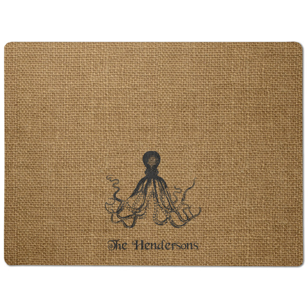 Octopus & Burlap Print Dog Food Mat - Medium without bowls