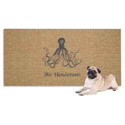 Octopus & Burlap Print Dog Towel (Personalized)