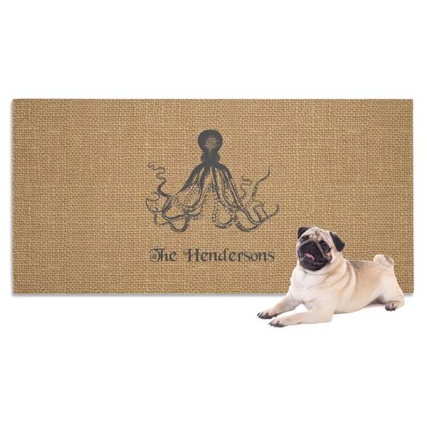Custom Octopus & Burlap Print Dog Towel (Personalized)