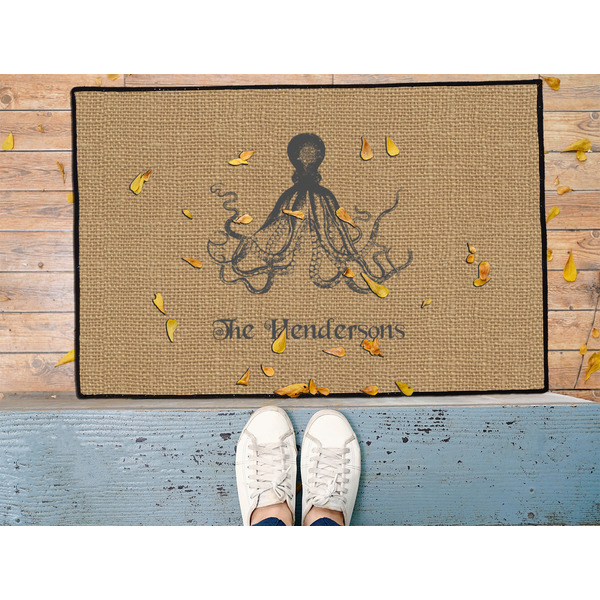 Octopus & Burlap Print Door Mat - LIFESTYLE (Med)