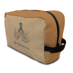 Octopus & Burlap Print Toiletry Bag / Dopp Kit (Personalized)