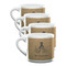 Octopus & Burlap Print Double Shot Espresso Mugs - Set of 4 Front