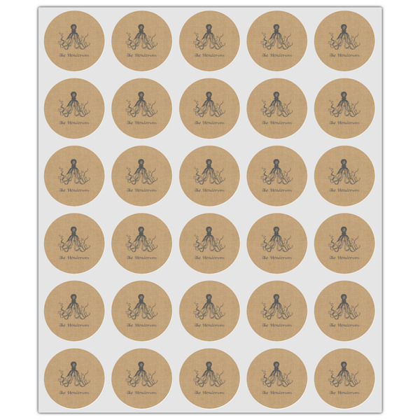 Octopus & Burlap Print Drink Topper - XSmall - Set of 30