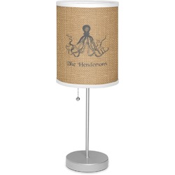 Octopus & Burlap Print Lamp with Drum Shade (Personalized)