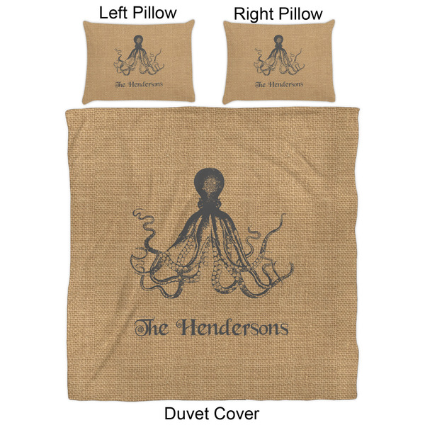Octopus & Burlap Print Duvet Cover Set - Queen - Approval