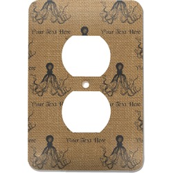 Octopus & Burlap Print Electric Outlet Plate (Personalized)