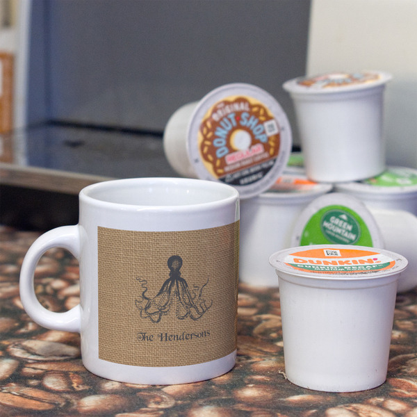 Octopus & Burlap Print Espresso Cup - Single Lifestyle