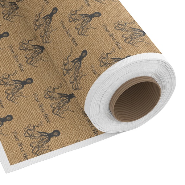 Custom Octopus & Burlap Print Fabric by the Yard - Spun Polyester Poplin (Personalized)