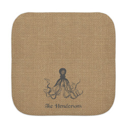 Octopus & Burlap Print Face Towel (Personalized)