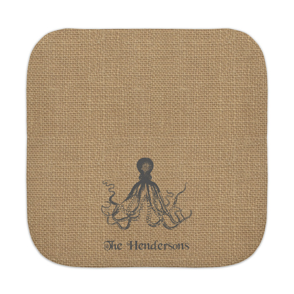 Custom Octopus & Burlap Print Face Towel (Personalized)