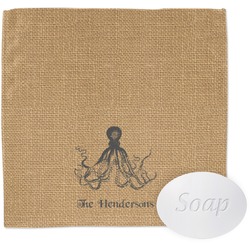 Octopus & Burlap Print Washcloth (Personalized)
