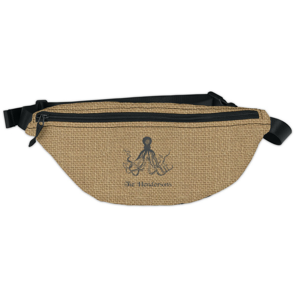 Custom Octopus & Burlap Print Fanny Pack - Classic Style (Personalized)