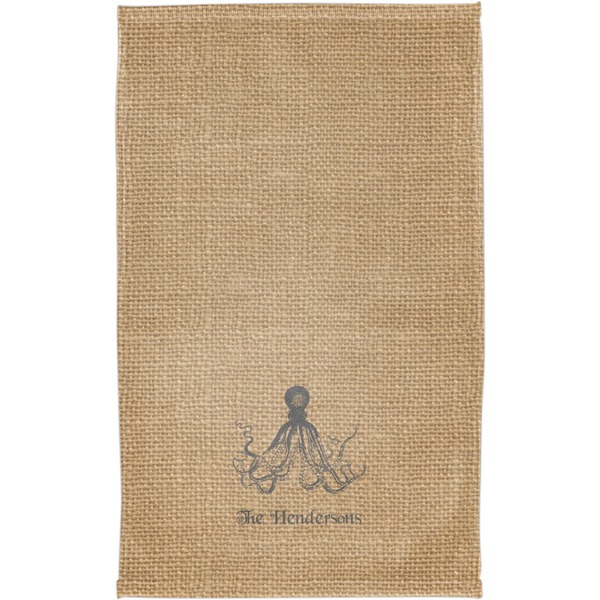 Octopus & Burlap Print Finger Tip Towel - Full View