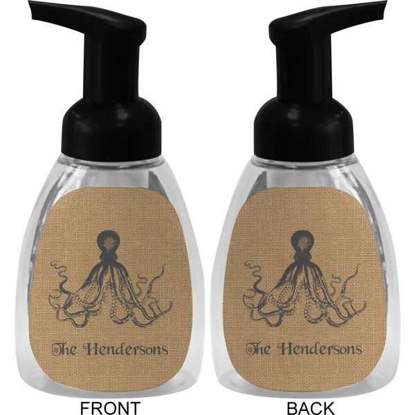Octopus & Burlap Foam Soap Bottle (Front & Back)