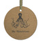 Octopus & Burlap Print Frosted Glass Ornament - Round