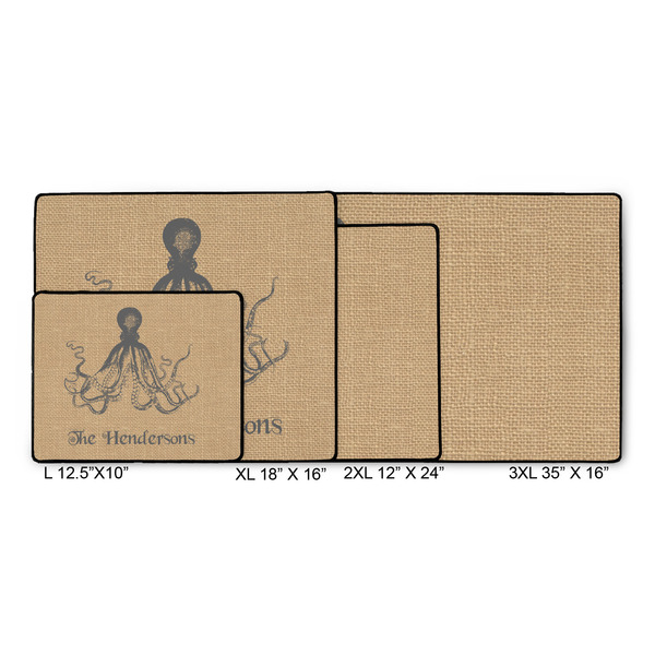 Octopus & Burlap Print Gaming Mats - SIZE CHART