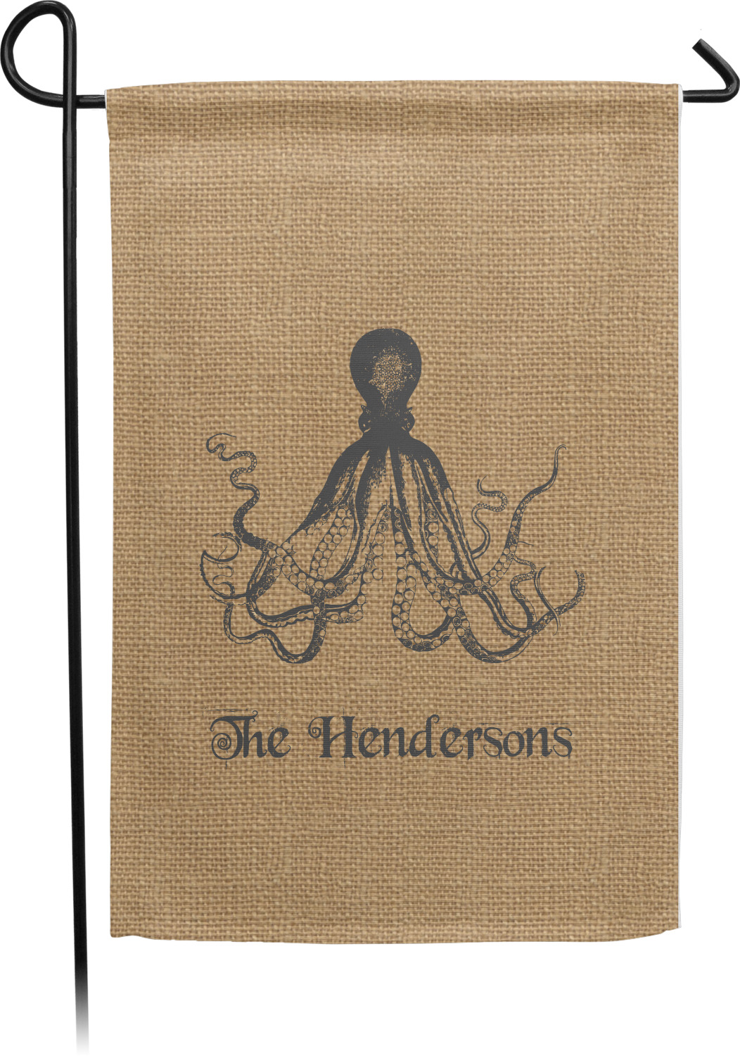 Octopus &amp; Burlap Print Garden Flag - Single or Double Sided ...