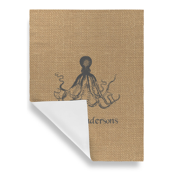 Octopus & Burlap Print Garden Flags - Large - Single Sided - FRONT FOLDED