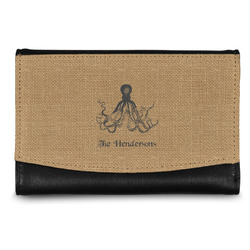 Octopus & Burlap Print Genuine Leather Women's Wallet - Small (Personalized)